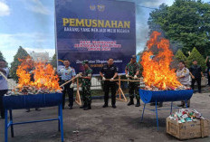 Bea Cukai Tanjungpandan Musnahkan BMMN, 50.244 Batang Rokok dan 24 Liter MMEA Ilegal
