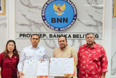 BNN Babel Teken PKS dengan PWI, Apdesi dan Karang Taruna untuk Wujudkan Babel Bersinar