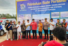 Bupati Beltim Letakkan Batu Pertama Tambak Udang Vaname Berteknologi RAS, Pertama di Indonesia