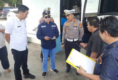 Optimalkan Keselamatan, Satlantas Polres Beltim dan Dishub Cek Kendaraan di Terminal Manggar