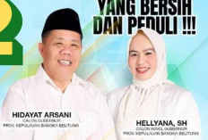 Hasil Pilkada Babel 2024, Hidayat-Hellyana Sulit Dikejar Lawan