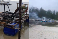 Ponton Tambang Timah Ilegal Pantai Ulim Dibakar, Polres Belitung Selidik Motif