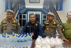 Satpol PP Belitung Gerebek Lokasi Penjualan Miras Ilegal, 49 Botol dan 21 Kampil Arak Disita